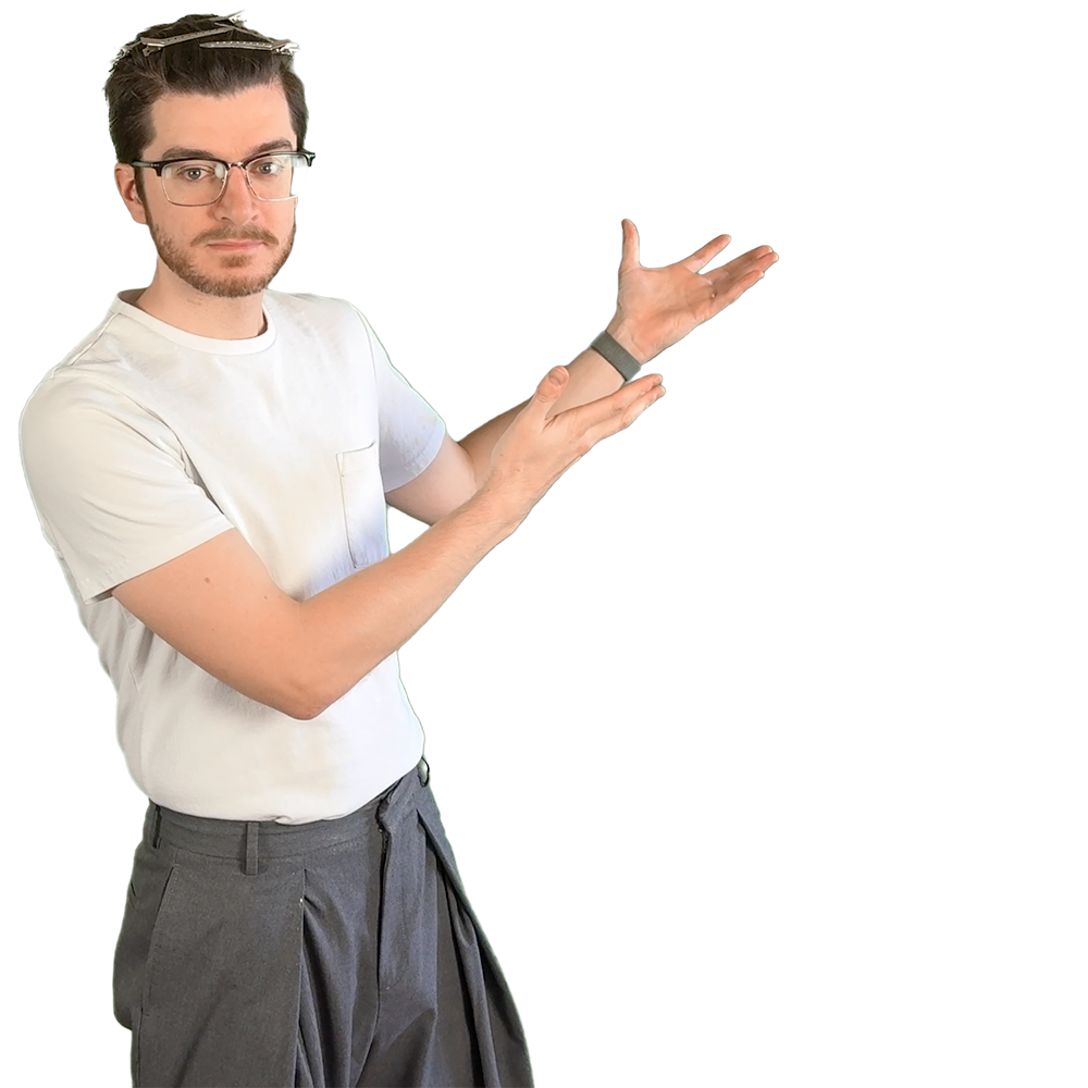 Austin pointing to the page